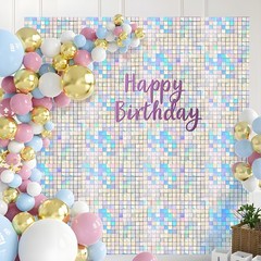 12Pcs Shimmer Wall Backdrop Sequin Panels Party Wedding Event Decor Multi-Color