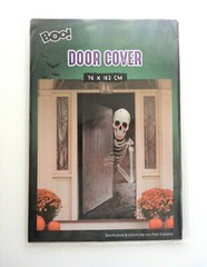 HALLOWEEN SKELETON DOOR COVER DRIPPING BLOOD POSTER PARTY WALL DECORATION SKULL