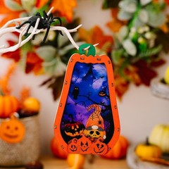 Ornament Christmas Halloween Decorations Festival With Lights Wooden Pendant