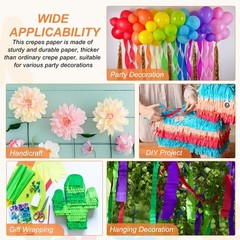 2 PCS Milk White Crepe Paper Roll Streamers Party Decor 20 Inch x 7.9 FT