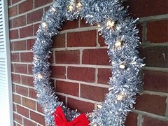 DECORA 33 Feet Silver Tinsel Garland, Christmas Metallic Hanging Tinsel Garland