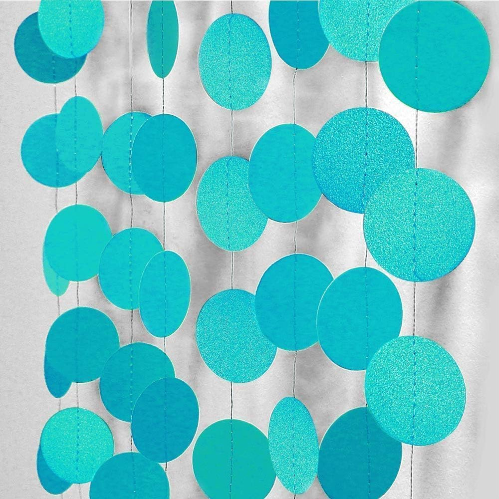 Cyan Circle Dot Garland Mermaid Party Decorations Teal under the Sea Party Garla