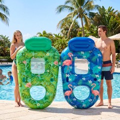 FindUWill Inflatable Pool Float Lounger Adult-2 Pack 65″ x 42″ Floats Chairs