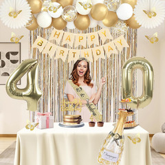 51Pcs 40Th Birthday Decorations for Women, Champagne Gold 40Th Birthday Decorati