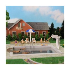 Evemodel P8719 40pcs Model Trains Swimming Figures 1:87 Scale HO Scale People…