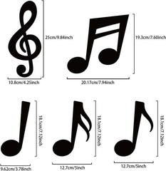 40 Durable Music Notes Silhouettes – Versatile Decor for Parties & Events