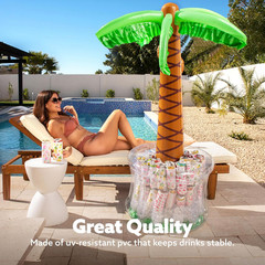 JOYIN 60″ Inflatable Palm Tree Cooler, Beach Theme Decor, Pool Party Decorations