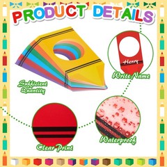 48 Pcs Crayon Cutouts for Classroom Decorations, Large Colorful Crayon Bullet…