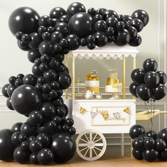 APLANET 150pcs Black Balloons Different Sizes 18 12 10 5 Inch, Latex Balloons…