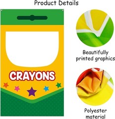 Back to School Crayon Box Photo Backdrop & Balloon Set – Perfect for Photos