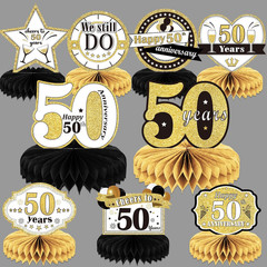 9 Pieces 50Th Anniversary Decorations 50Th Wedding Centerpieces for Tables Cheer