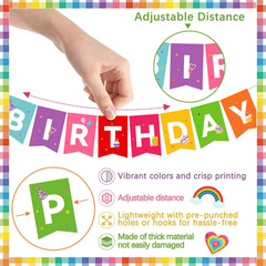 Colorful Rainbow Birthday Party Decorations Kit, Banner, Spiral Decorations, Hon