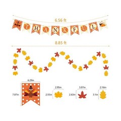 DAZONGE 40PCS Fall Thanksgiving Decor, Pre-Assembled Thanksgiving Banner & Ga…