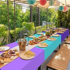 6 Pack Mermaid Tablecloth Princess Tablecloths, Disposable 6pcs Blue Purple