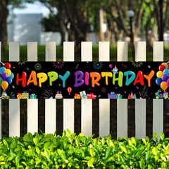 Colorful Happy Birthday Banner, Large Fabric Happy Birthday Sign Backdrop Backgr