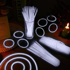 100 Pack 8” White Glow Sticks Bulk with 100 Connectors Neon Glow In The Dark …