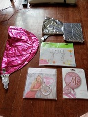6 Balloon Set including Diamond Ring Foil, Future Mrs Balloons, YAY, Pink heart