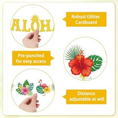 Luau Party Decorations Party Supplies with Aloha 15 Pcs Hawaiian Tropical