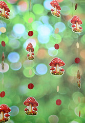 4Pcs Mushroom Garland Party Decorations for Fairy Birthday Baby Shower Tea Garde