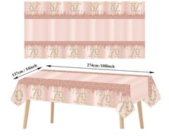 70th Birthday Decorations(Rose-Gold&Black)