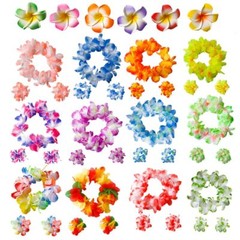50Pcs Hawaiian Leis for Luau Party Bulk Lays Necklace Multicolour