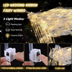 HONLYNE 68PCS Light up Wands for wedding, Wedding Wands Streamers with 3 Colo…