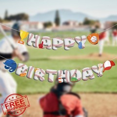 Hxezoc Baseball Happy Birthday Banner