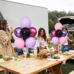 Pink and Purple Black Balloons Table Centerpieces Stand Kit for Table 4 Sets,…