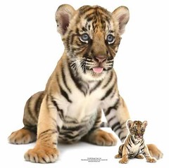 Bengal Tiger Cub Lifesize and FREE Mini Cardboard Cutout – Cute Animal Wildlife