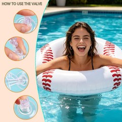 2Pcs Large Inflatable Pool Float for Adults Baseball Soccer Sports Swim Rings…