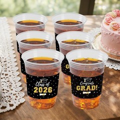 50Pcs Graduation Decorations 2026 Disposable Graduation Cups Congrats Grad Class