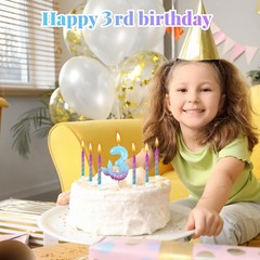MTLEE 13 Pcs Birthday Candles Set 1 Mermaid Candle with 12 Purple