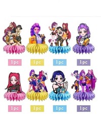 Purple Kpop Hunters Table Party Decorations 8pcs