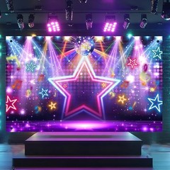 Singer Birthday Party Backdrop Disco Stage Backdrop Music Party Decorations