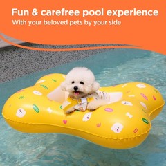 Inflatable Dog Float for Small & Medium Dogs, Pet Pool Raft, Durable PVC, Sta…