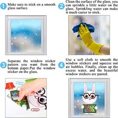 Whaline 9 Sheets Back to School Window Clings Cute Animals Stickers…