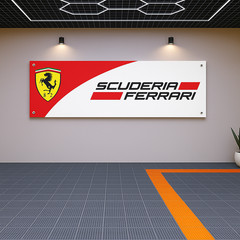 Decoration Scuderia Ferrari Flag Banner 5×3 ft – For Garage or Office Wall