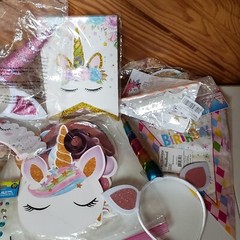 Unicon Party Decorations Over 60 Pcs! -All Cake Items New In Bag- Pink Rainbow