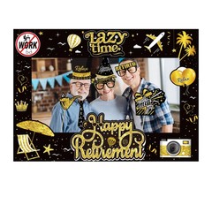 Retirement Party Photo Booth Props Kit – 37pcs Photo Props 1 Frame Glitter Re…
