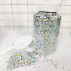 Holographic Silver Tiny Stars Glitter Confetti Laser Sequins Craft 3mm