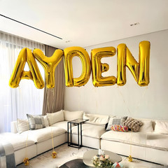Giant P Alphabet Balloon Letters, Gold Self Inflating Letter Balloons Birthday