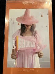My Mind’s Eye Halloween Ghouls Rule Pink Felt Pennant NEW