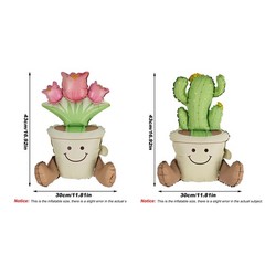 2PCS Cactus Tulip Potted Balloon Mexican Fiesta Themed Balloon
