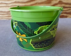 Amscan Green Plastic Army Military Favor Party Candy Gift Bucket Basket Pail