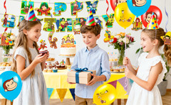 Curious George Party Decorations Birthday Favors Balloon Tablecloth Cake Topper