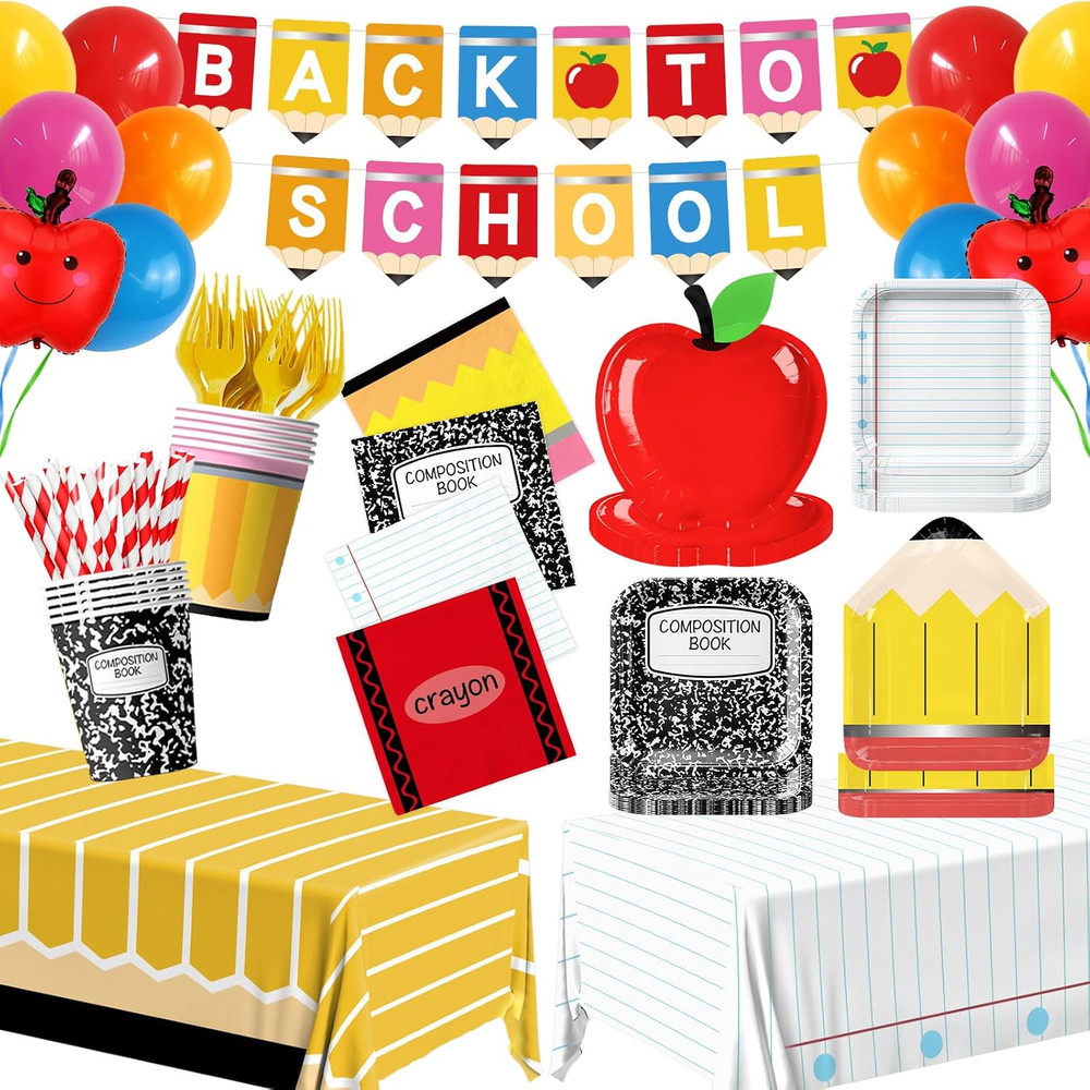 159 Pcs Back to School Decorations, First Day of School Party Supplies Includes