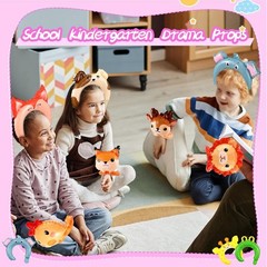 200 Pcs Inflatable Animal Party Set with Headbands & Balloons for Kids Fun