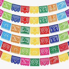6 Pack Mexican Party Banner Mega Set, 108 FT Long Plastic Papel Picado Fiesta…
