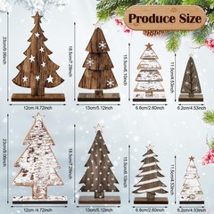 8 Pcs Wooden Christmas Trees Tabletop Decor Rustic Christmas Decor Wooden Tre…