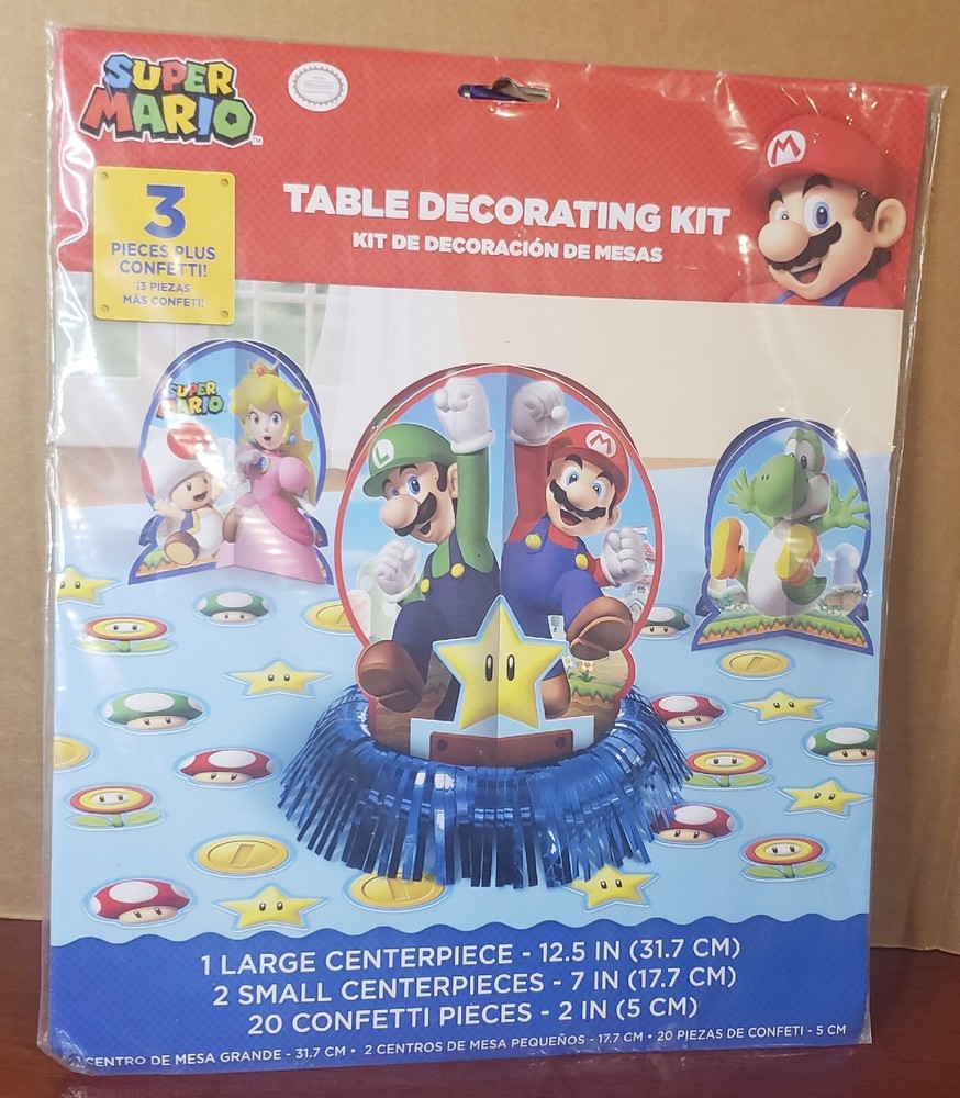 Super Mario Brothers Table Decorating Kit Party Centerpieces Confetti Nintendo